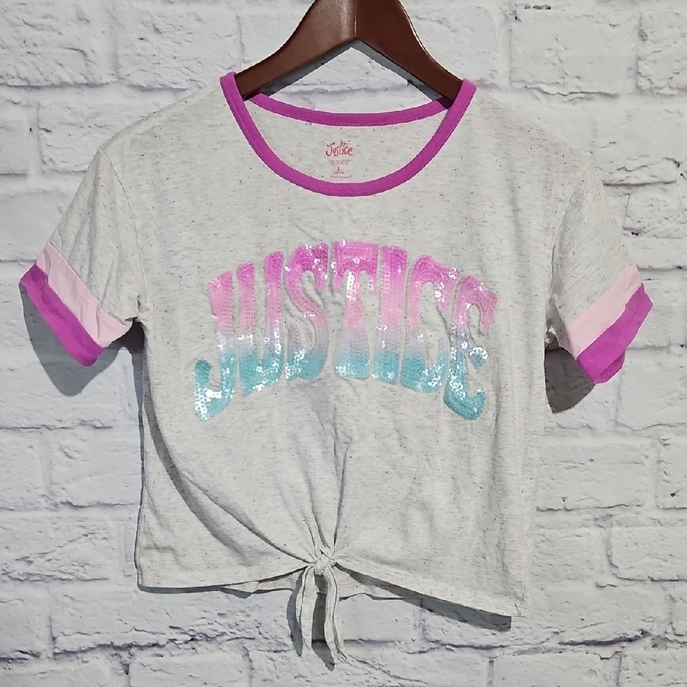 Justice Logo Sequin Tee